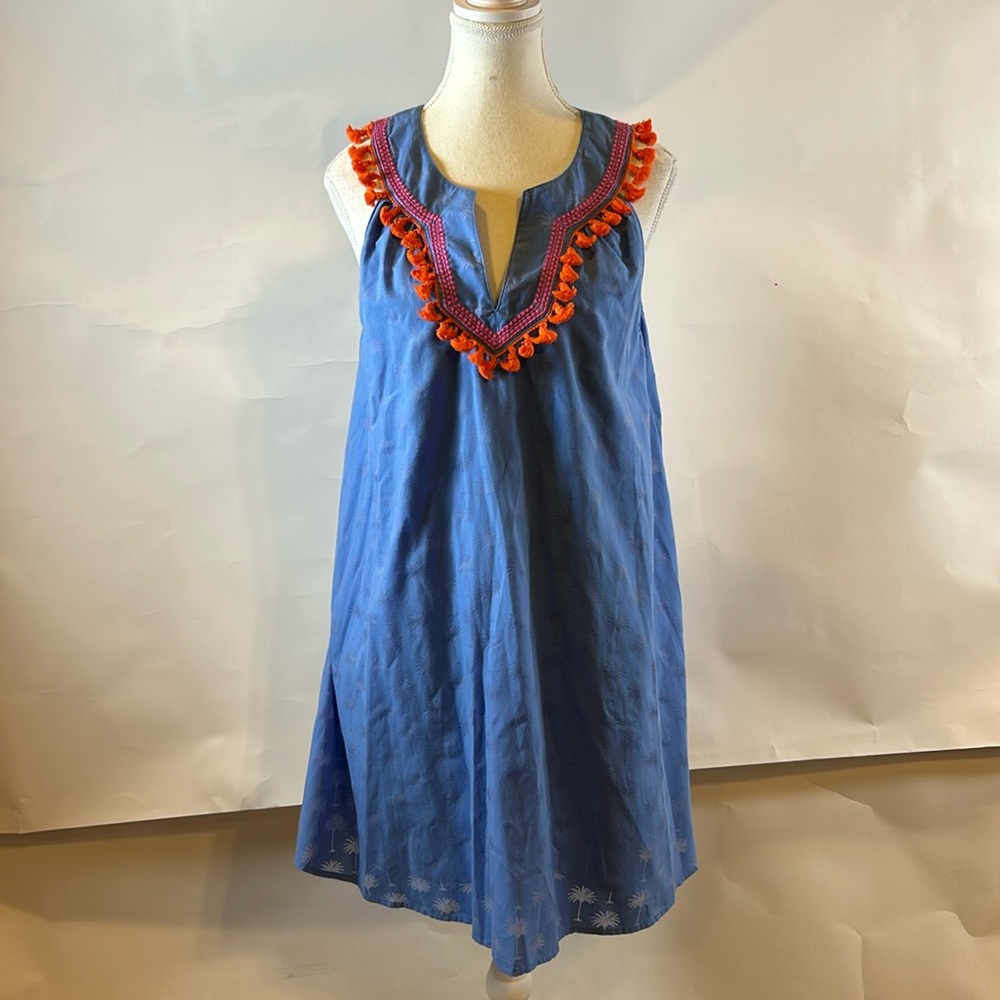 Vineyard Vines Blue Mini Dress with Red Accents